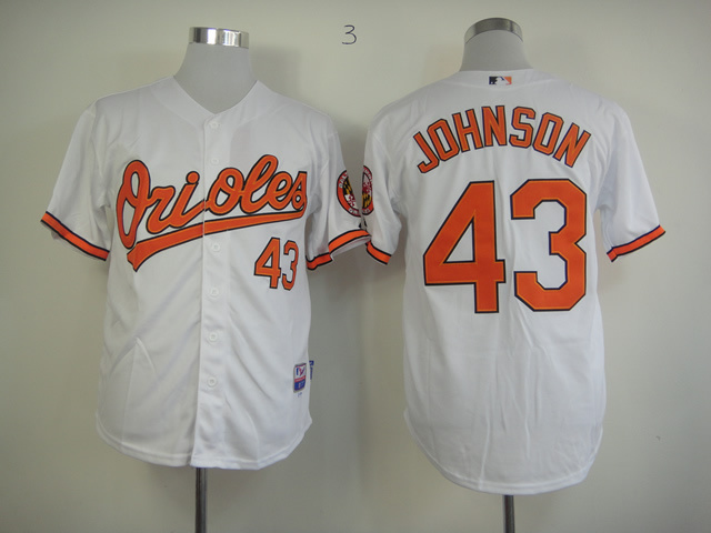 MLB Baltimore Orioles #43 Johnson white Jersey