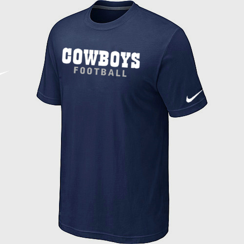  Nike Dallas Cowboys Sideline Legend Authentic Font TShirt D- Blue 61 