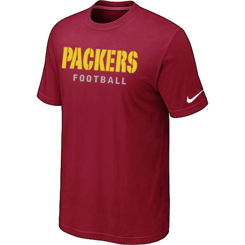  Nike Green Bay Packers Sideline Legend Authentic Font TShirt Red 155 