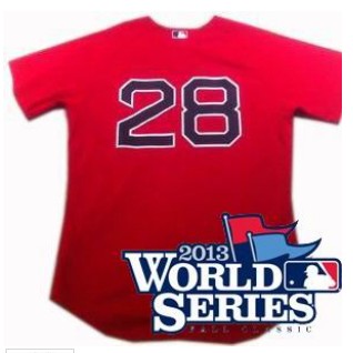 Boston Red Sox #28 Adrian Gonzalez jerseys red 2013 World Series Patch