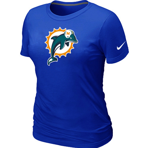  Miami Dolphins Blue Womens Logo TShirt 63 