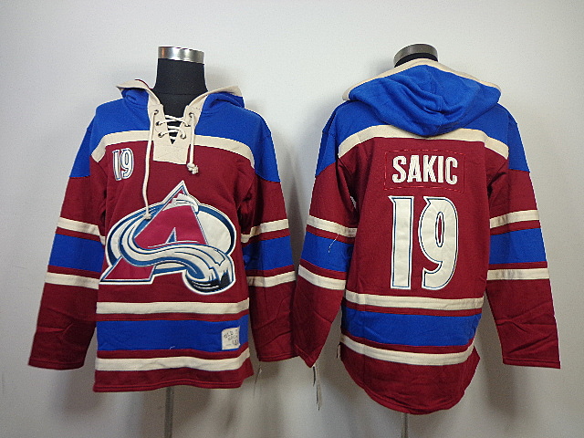 NHL Hoodie Colorado Avalanche #19 Sakic sweater Blue and Red