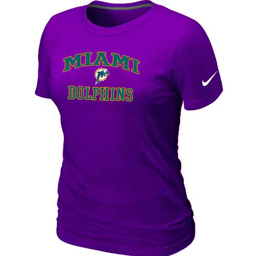  Miami Dolphins Womens Heart& Soul Purple TShirt 25 