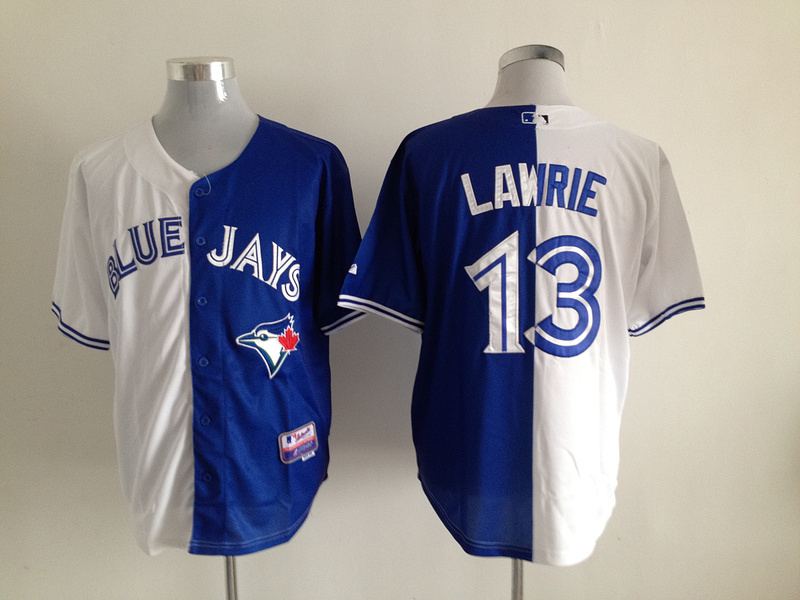 MLB Toronto Blue Jays #13 Lawrie White and Blue Split Jersey