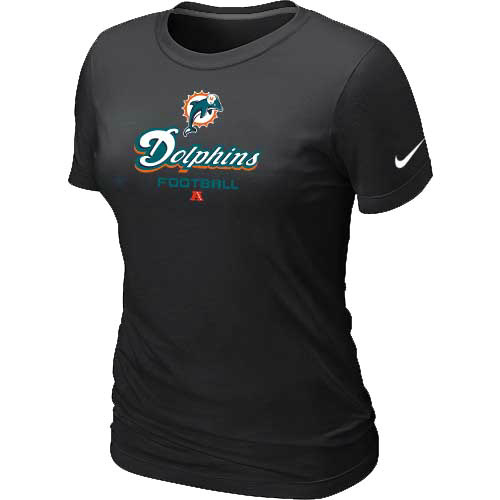  Miami Dolphins Black Womens Critical Victory TShirt 49 