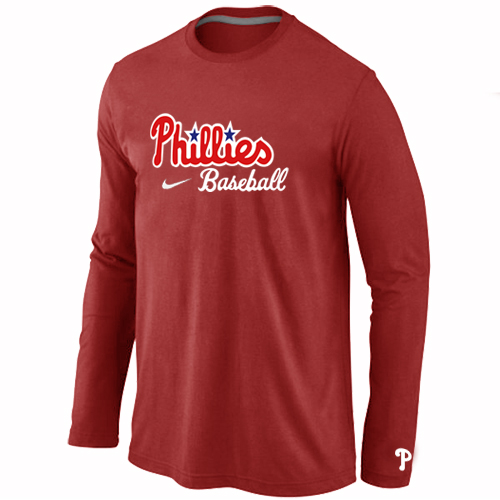 Nike Philadelphia Phillies Long Sleeve T-Shirt RED