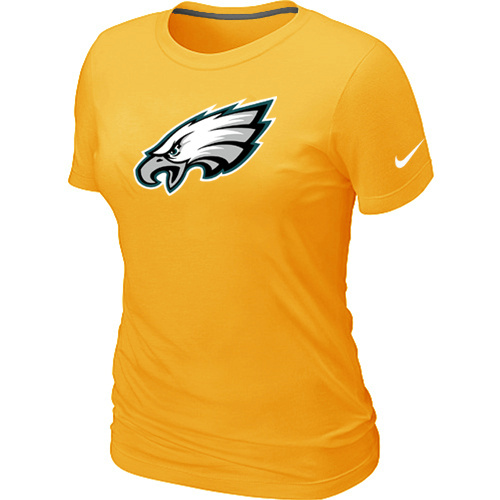  Philadelphia Eagles Yellow Womens Logo TShirt 72 