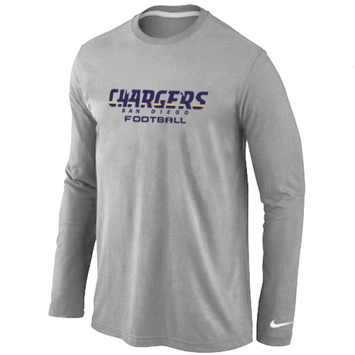 Nike San Diego Charger Authentic font Long Sleeve T-Shirt Grey