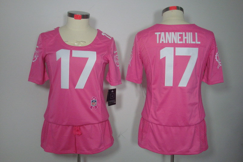 NFL Miami Dolphins #17 Tannehill Pink Women Breast Cancer Awareness Jersey