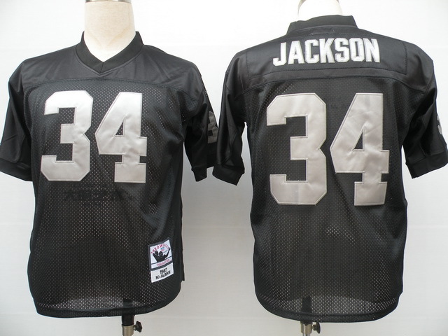 NFL Jerseys Oakland Raiders 34 Bo Jackson black throwback