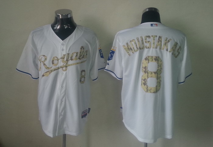 MLB Kansas City Royals #8 Moustakas white camo Jersey