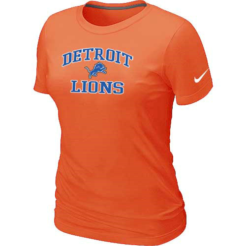 Detroit Lions Womens Heart& Soul Orange TShirt 40 