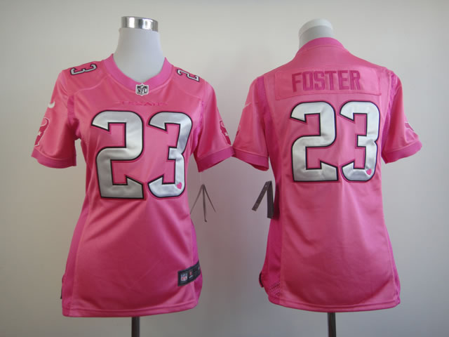 NFL Houston Texans #23 Foster Women Pink Jersey