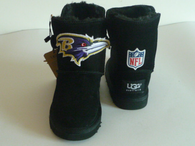 Kids NFL Baltimore Ravens Black Boots