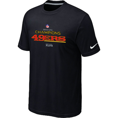  Mens Nike San Francisco 49 ers 2012 NFC Conference Champions Trophy Collection Long Black TShirt 93 