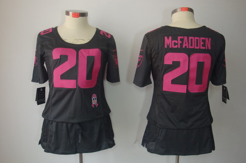 NFL Oakland Raiders #20 McFADDEN Women  Breast Cancer Awareness Jersey