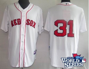 Boston Red Sox #31 Jon Lester Jerseys home white w2013 World Series Patch