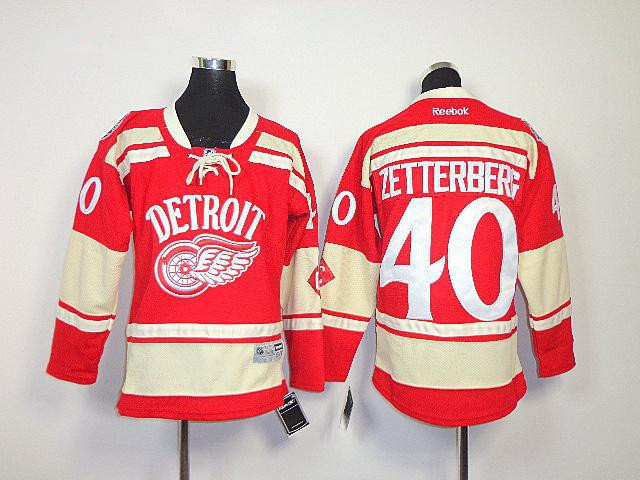 NHL Reebok youth Detroit Red Wings 2014 NHL Winter Classic #40 Henrik Zetterberg Red Jersey