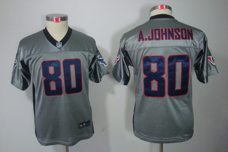 NFL Houston Texans #80 A.Johnson Youth Grey Lights Out Jersey