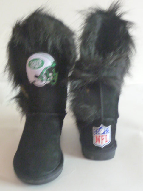 NFL New York Jets Cuce Shoes Womens Cheerleader Boots - Black