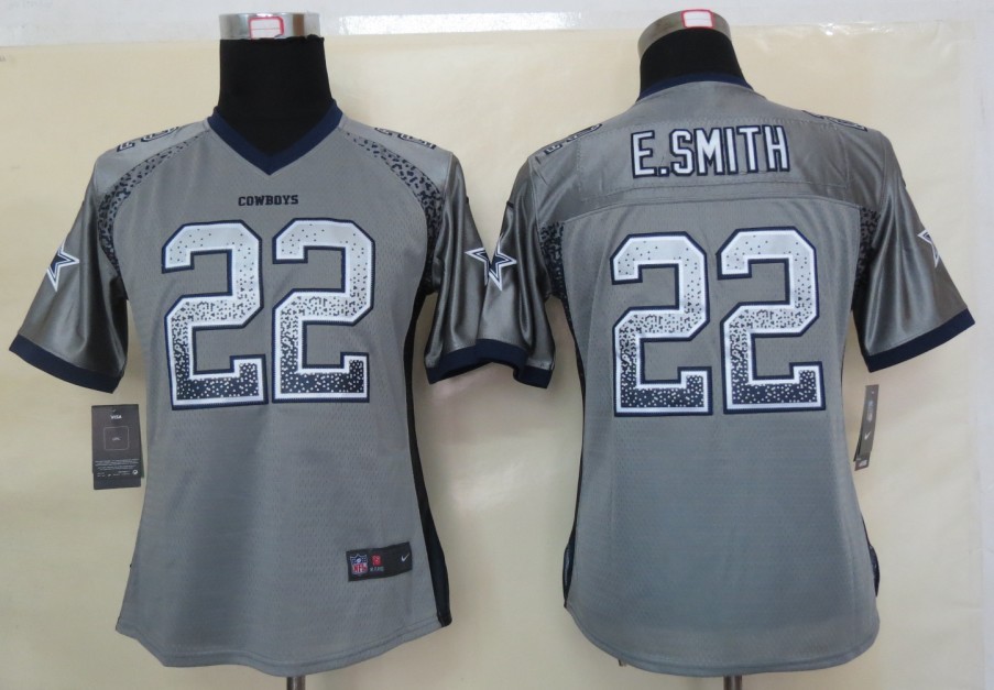 Women 2013 NEW Nike Dallas cowboys 22 E.Smith Drift Fashion Grey Elite Jerseys