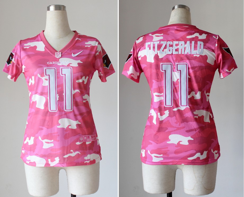 Nike Arizona Cardinals #11 Fitzgerald Women Pink Camo Jersey