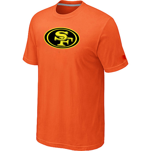  San Francisco 49 ers Neon Logo Charcoal Orange Tshirt 126 