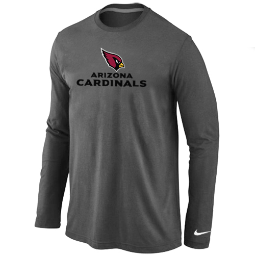Nike Arizona Cardinals Authentic Logo Long Sleeve T-Shirt D.Grey