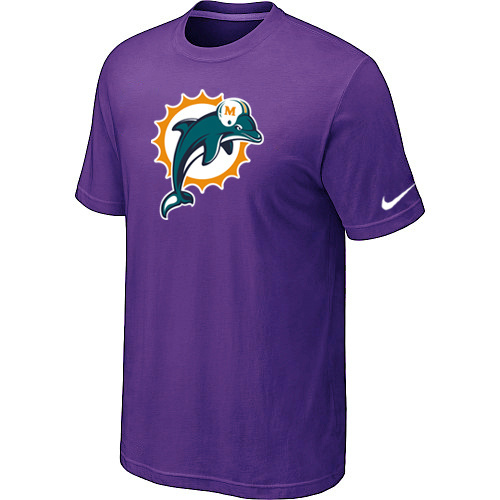  Miami Dolphins Sideline Legend Authentic Logo TShirt Purple 87 