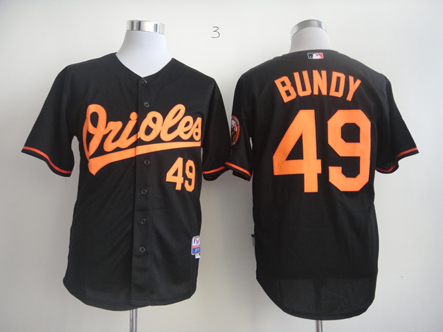 MLB Baltimore Orioles #49 Bundy Black  Jerseys 