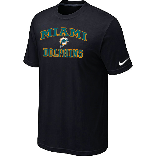  Miami Dolphins Heart& Soul Blackl TShirt 75 