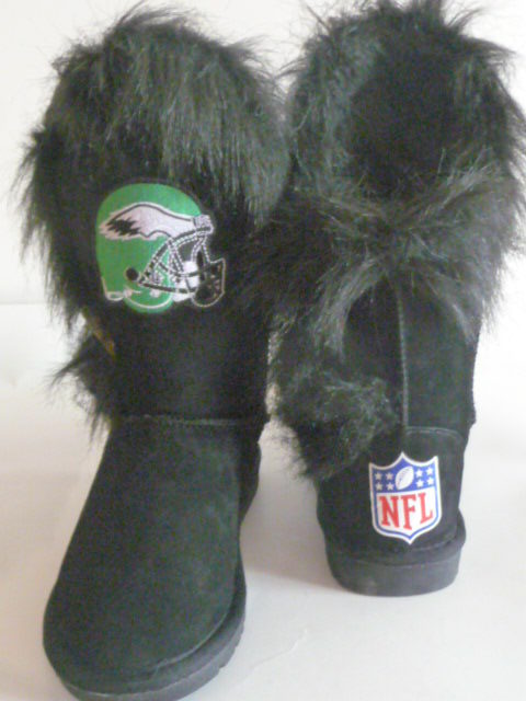 NFL Philadelphia Eagles Cuce Shoes Womens Cheerleader Boots - Black