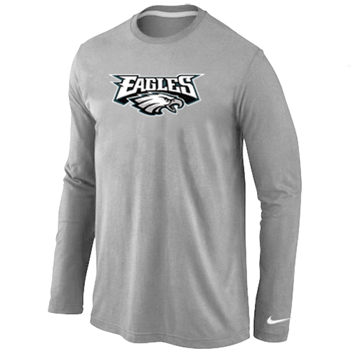 Nike Philadelphia Eagles Authentic Logo Long Sleeve T-Shirt Grey