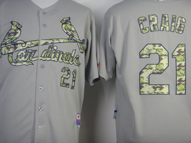 MLB St. Louis Cardinals Authentic #21 Craig Camo Grey jersey