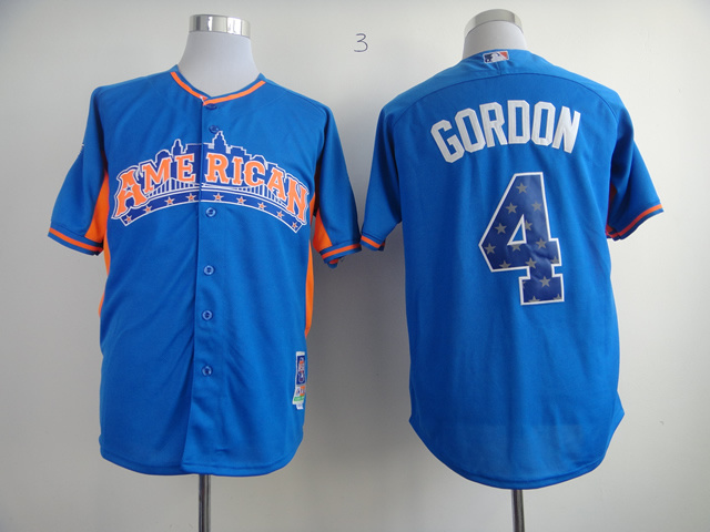 2013 MLB All Star Kansas City Royals #4 Gordon Jersey Blue