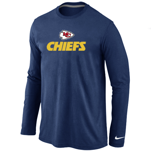 Nike Kansas City Chiefs Authentic Logo Long Sleeve T-Shirt D.Blue