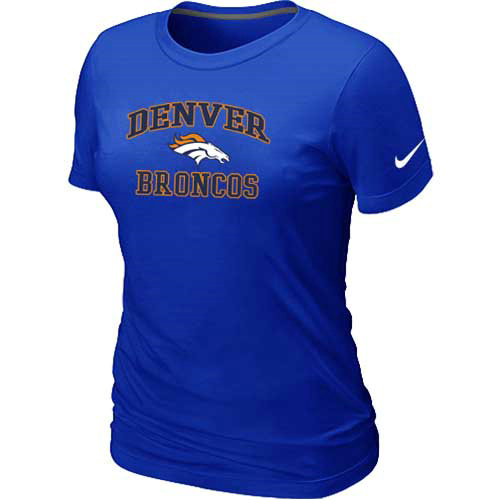  Denver Broncos Womens Heart& Soul Blue TShirt 35 