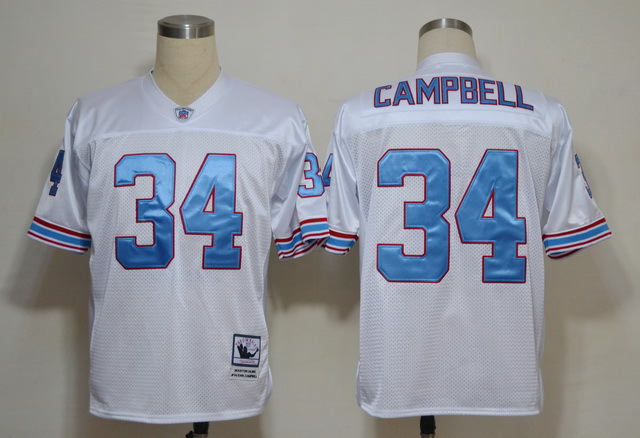 NFL Jerseys Houston Oilers 34 Earl Campbell White M&N