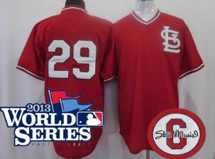 St. Louis Cardinals Authentic 29# Coleman red Mitchell&ness Jersey Stan Musial Memorial PATCH w2013 World Series Patch