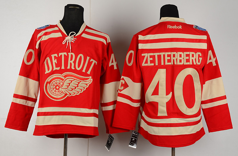 2014 new Detroit Red Wings #40 Zetterberg Red Jersey