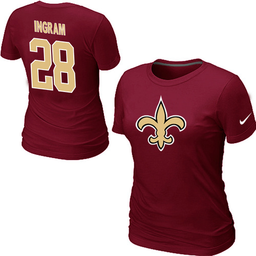 Nike New Orleans Saints Mark IngramName & Number Womens TShirtRed 9