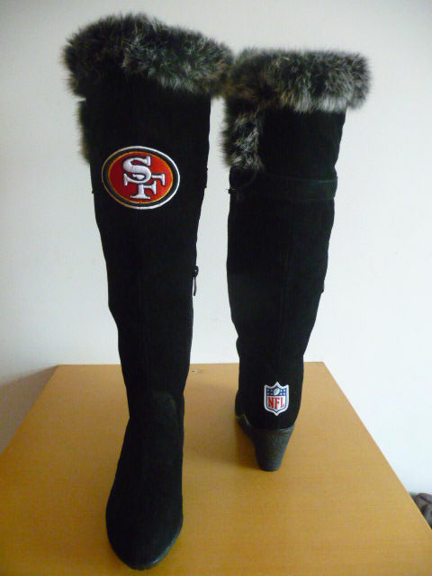 NFL San Francisco 49ers Cuce Shoes Womens Cheerleader Boots Black