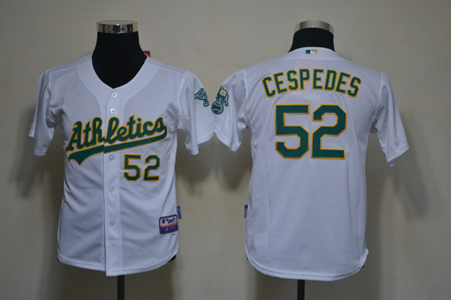 MLB Oakland Athletics #52 Cespedes Kids Jersey - White