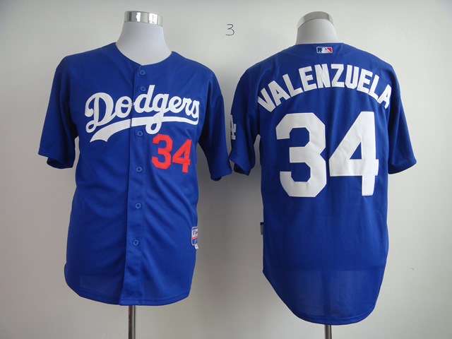 MLB Los Angeles Dodgers #34 Valenzuela Jersey Blue