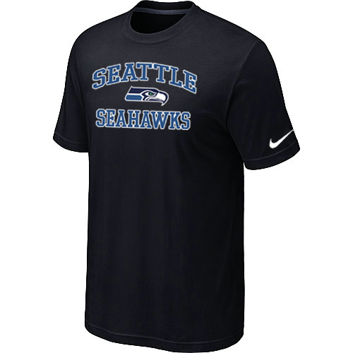  Seattle Seahawks Heart& Soul Black TShirt 79 