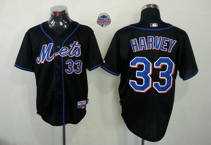 MLB New York Mets #33 Harvey Black Jersey