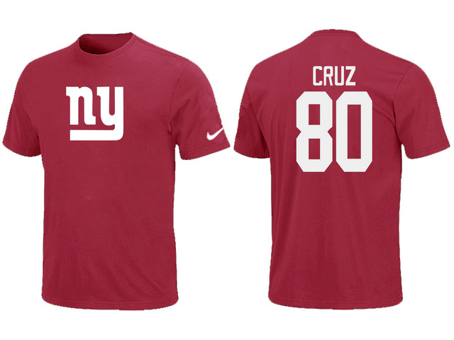  Nike New York Giants Victor Cruz Name& Number TShirt Red 95 
