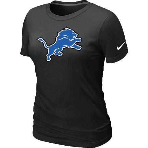  Detroit Lions Black Womens Logo TShirt 69 