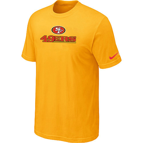  Nike San Francisco 49 ers Authentic Logo TShirt Yellow 246 