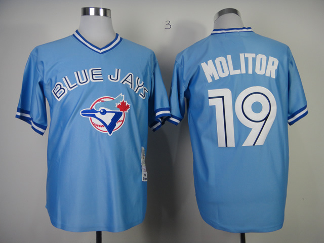 MLB Toronto Blue Jays #19 Molitor Throwback Jersey - Blue